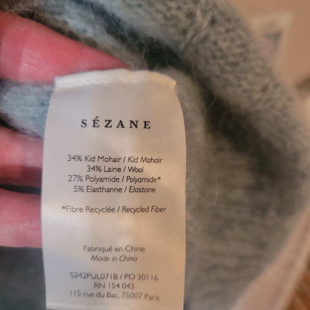 Sezane Aretha Jumper Frosted Blue Size Small - Picture 3 of 6